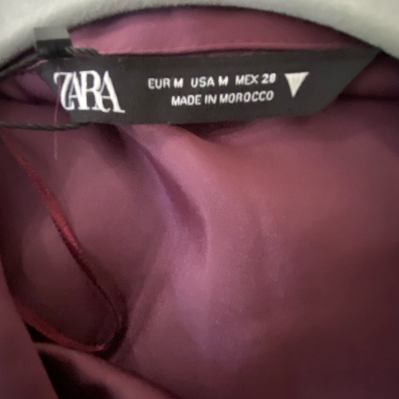 Zara Dresses Nwt Eggplant Colored Satin Mini Dress By Zara Medium Poshmark